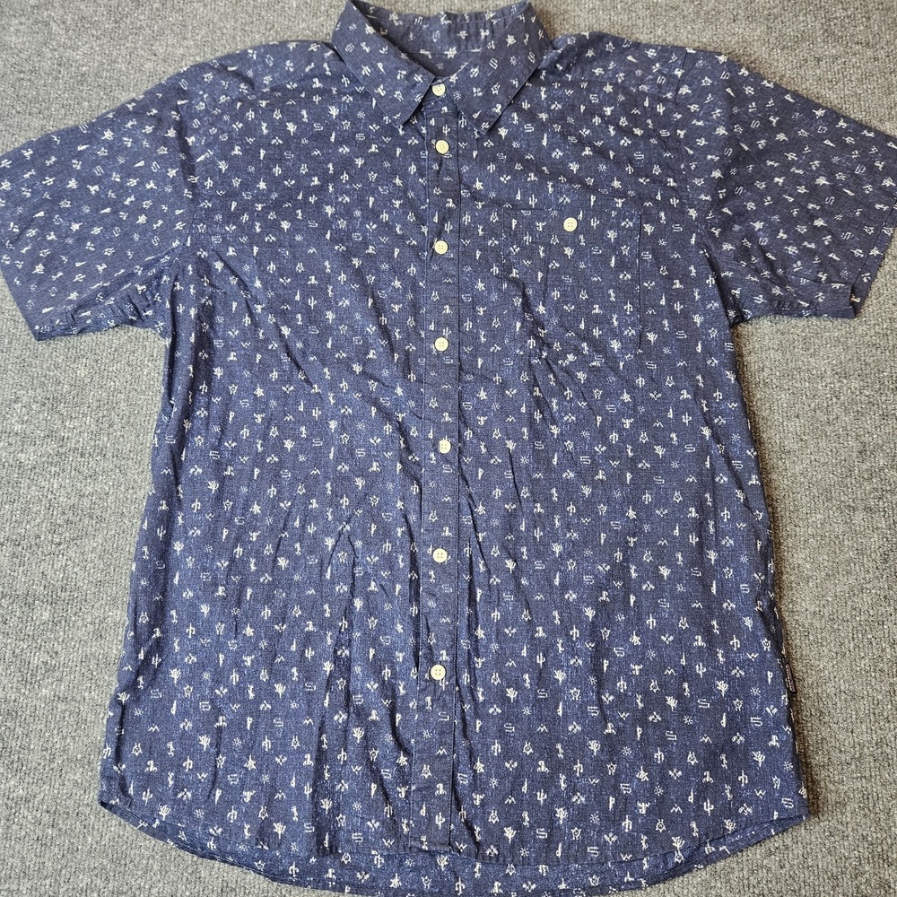 Patagonia Mens Go-To Button Up Shirt Organic Cotton Blend Size Large Blue